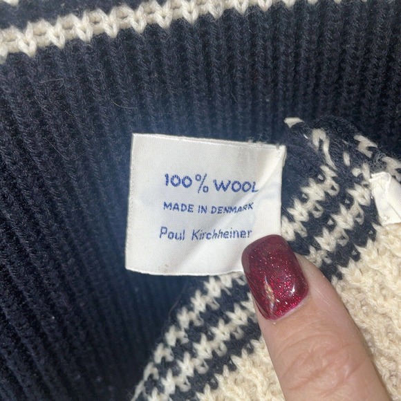 Merino Knitwear Sweater Made Denmark by‎ Paul Kircheiner 100% Wool Men's size M - Picture 6 of 7